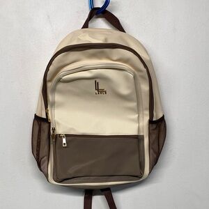 Loulu backpack Cream & brown 20L vegan leather
